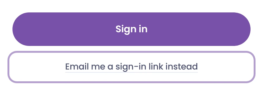 Email me a sign-in link instead, under the Sign in button