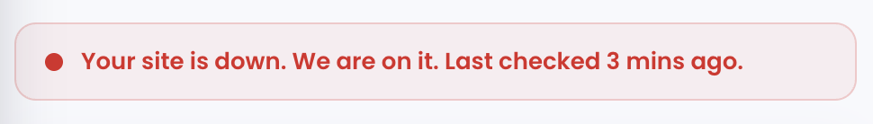 Error banner in client portal