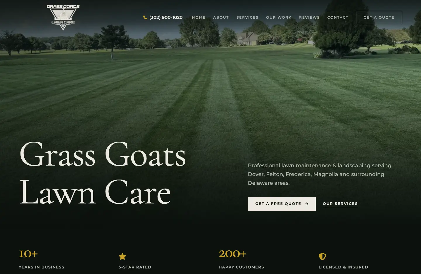 Grass Goats Lawn Care website designed by WebEaze