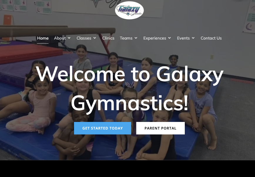 Galaxy Gymnastics website screenshot