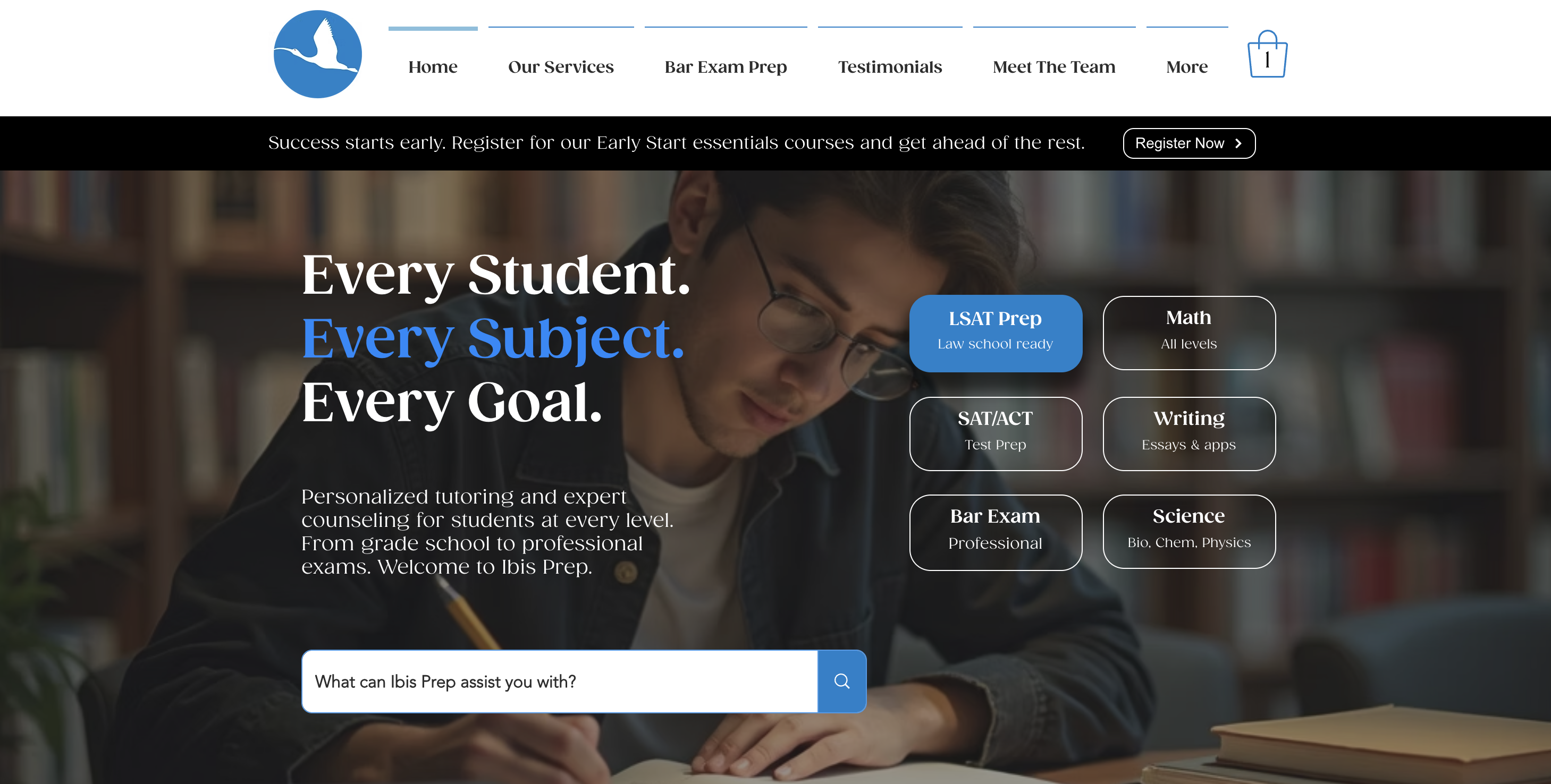 Ibis Prep website by WebEaze