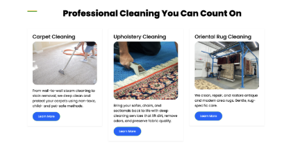 Service business homepage — clean hero, strong CTA