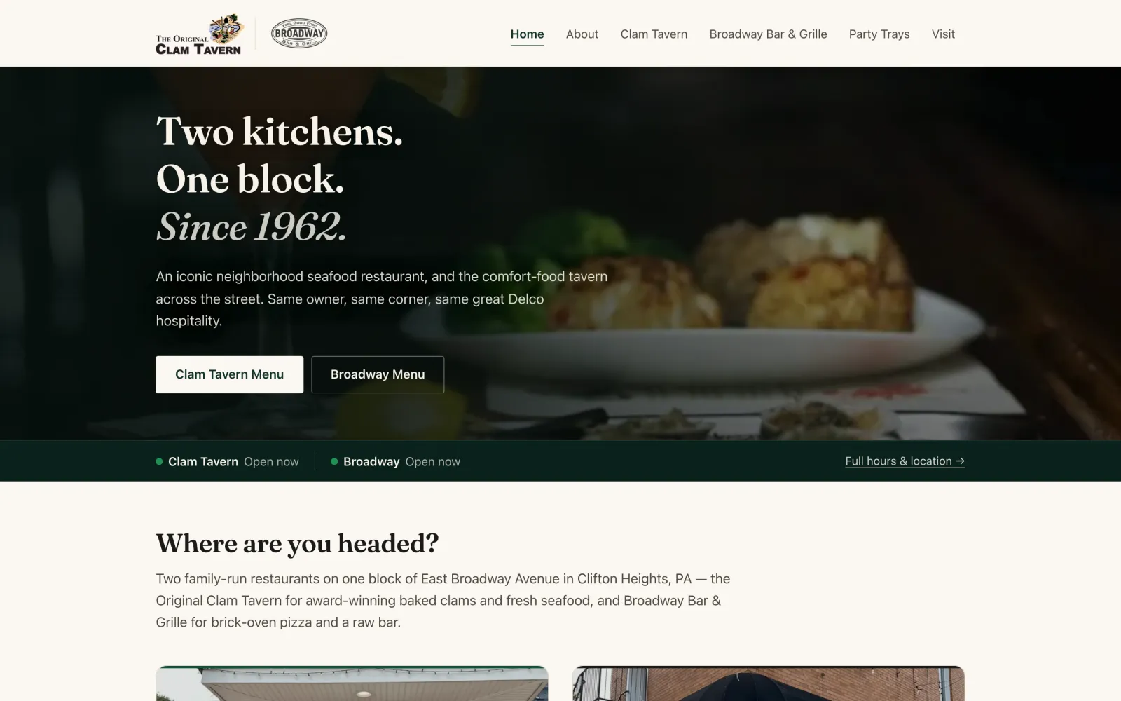 The Original Clam Tavern website
