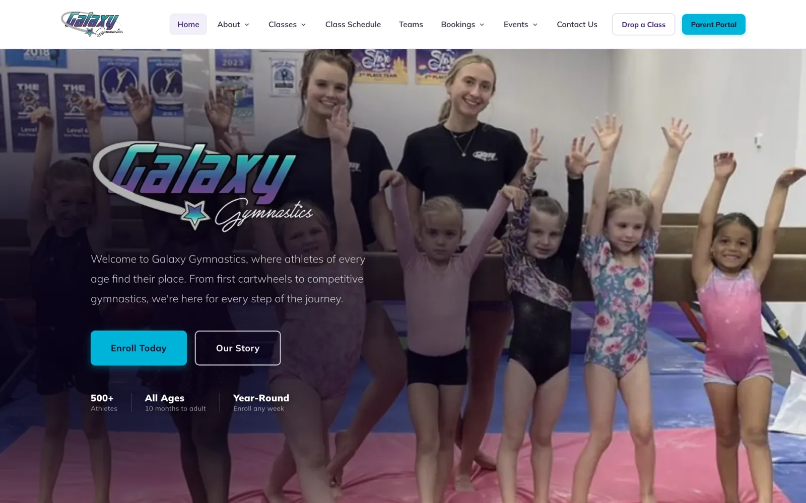 The Galaxy Gymnastics website