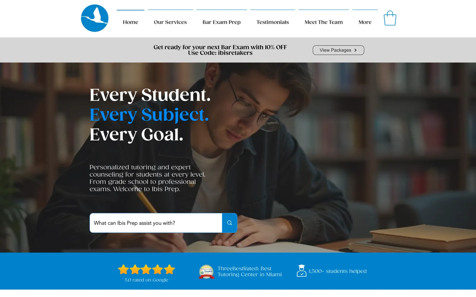 The Ibis Prep website